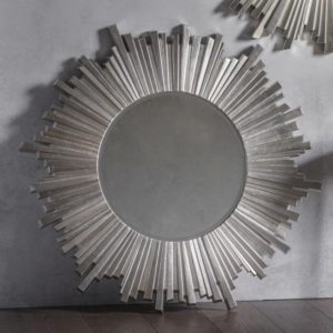 Hatfield Round Starburst Design Wall Mirror In Silver