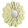 Dania Glitzy Large Circular Sunburst Design Wall Mirror In Gold