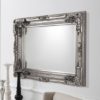 Louisa Rectangular Wall Mirror In Silver With Baroque Style