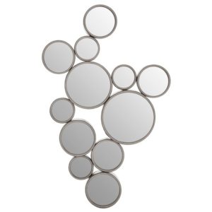 Persacone Small Multi Bubble Design Wall Mirror In Silver Frame