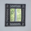 Batna Vintage Rectangular Wall Mirror In Black Rattan Frame