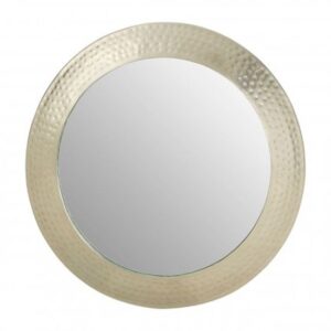 Casa Round Wall Mirror In Pewter Metal Frame