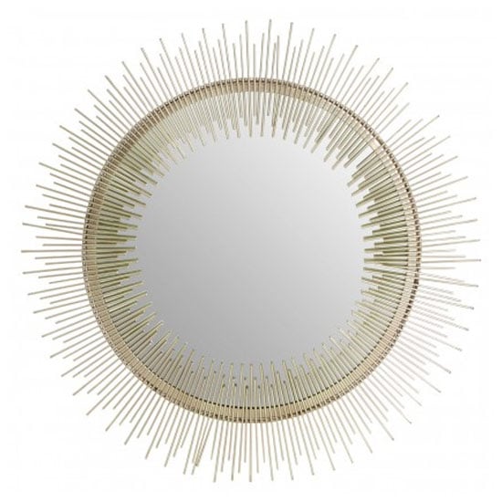 Templars Sunburst Wall Bedroom Mirror In Silver Pewter Frame