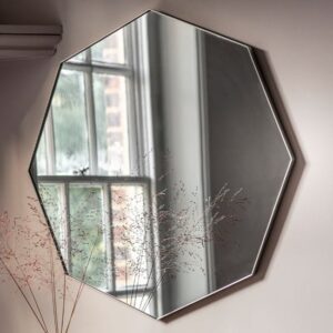 Benton Octagon Wall Mirror With Silver Metal Frame