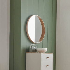 Mainz Wooden Round Mirror In Natural