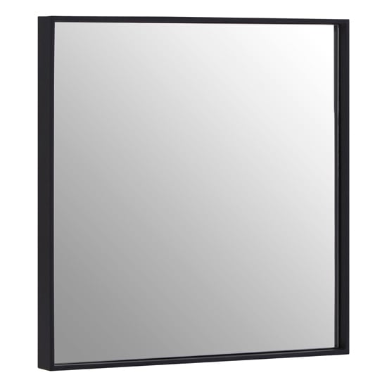 Andstima Small Square Wall Bedroom Mirror In Matte Black Frame