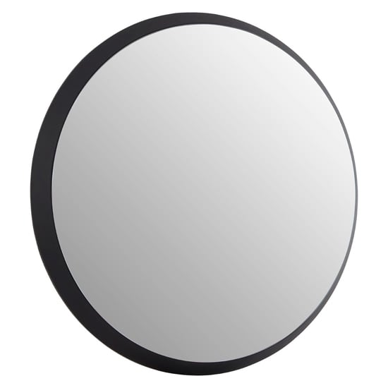 Athens Medium Round Wall Bedroom Mirror In Black Frame