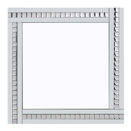 Berit Classic Triple Bar Wall Mirror In Crystal And Silver