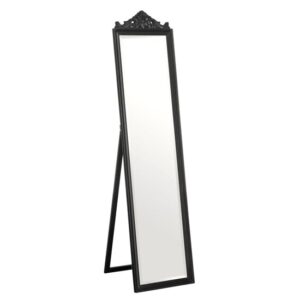 Boufoya Rectangular Floor Standing Cheval Mirror In Matt Black