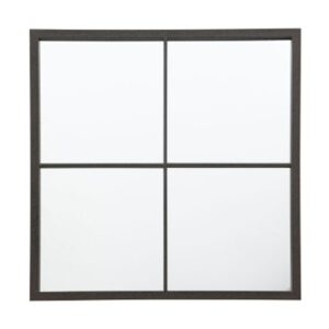 Chafers Small Window Pane Style Wall Mirror In Black Frame