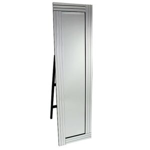 Cheval Triple Bar Floor Standing Mirror in Silver