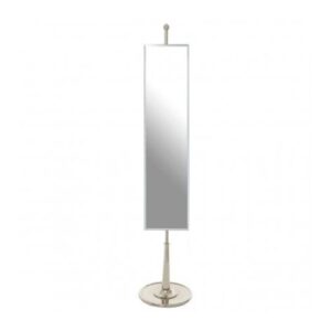 Kensick Rectangular Floor Standing Mirror With Nickel Stand