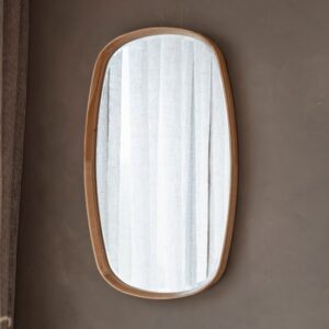 Kinder Bevelled Wall Mirror In Oak Solid Wood Frame