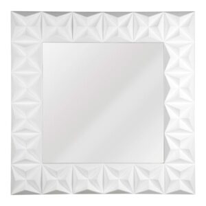 Necro Square High Gloss Wall Bedroom Mirror In White Frame