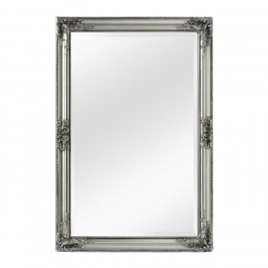 Rustin Vintage Design Wall Bedroom Mirror In Silver Frame