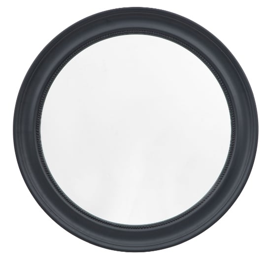 Salta Round Wall Mirror In Lead Wooden Frame