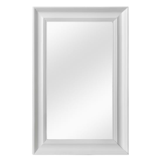 Urbana Wall Bedroom Mirror In Matte White Wooden Frame